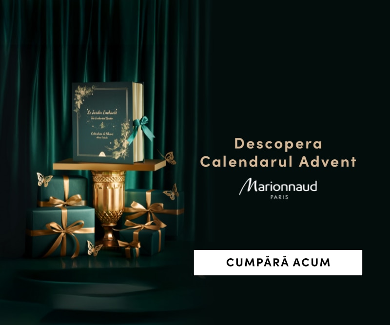Calendarul Advent Marionnaud Paris – cadouri de lux în ambalaj verde și auriu, cadoul perfect de Crăciun. Cumpără online