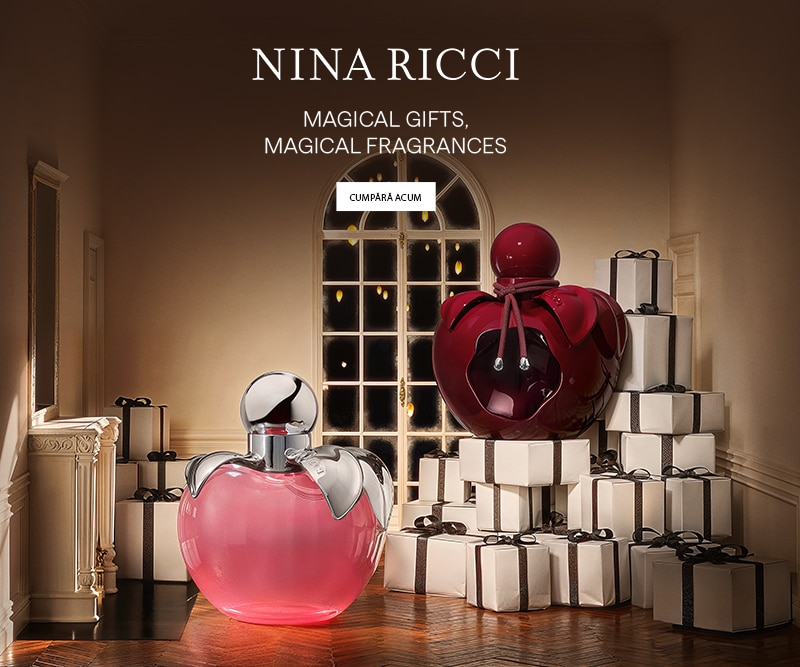 Parfumuri Nina Ricci în formă de măr, cadouri elegante și parfumuri magice, promoție de sărbători – cumpără acum online.