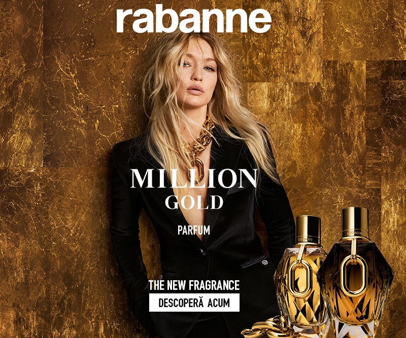 Parfum Million Gold de la Rabanne – noua esență luxoasă cu sticlă aurie, disponibilă acum