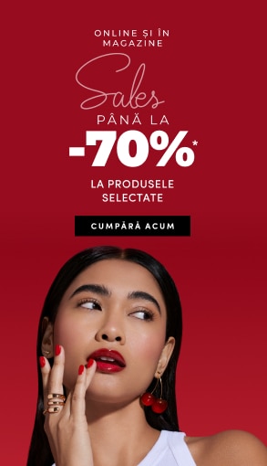 Promoție de iarnă: reduceri până la 70% la produse selectate, disponibile online și în magazine. Perioada promoției: 05-31 ianuarie 2026. Buton cu text ‘Cumpără acum’