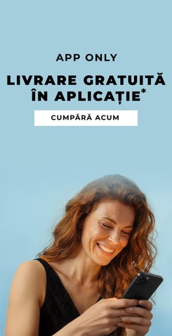 Utilizarea aplicației pentru cumpărături online, livrare gratuită exclusiv în aplicație.