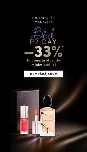 Black Friday reducere -33% la cumpărături de minim 449 lei: parfum Giorgio Armani și ruj de lux.