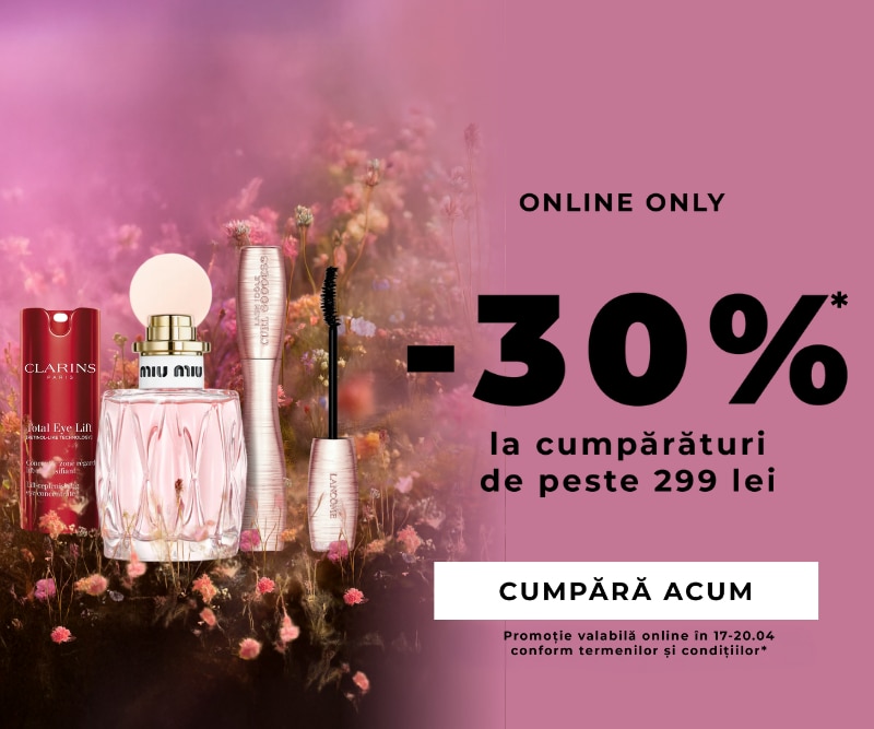 Reducere online -30% la cosmetice și parfumuri pentru comenzi peste 299 lei