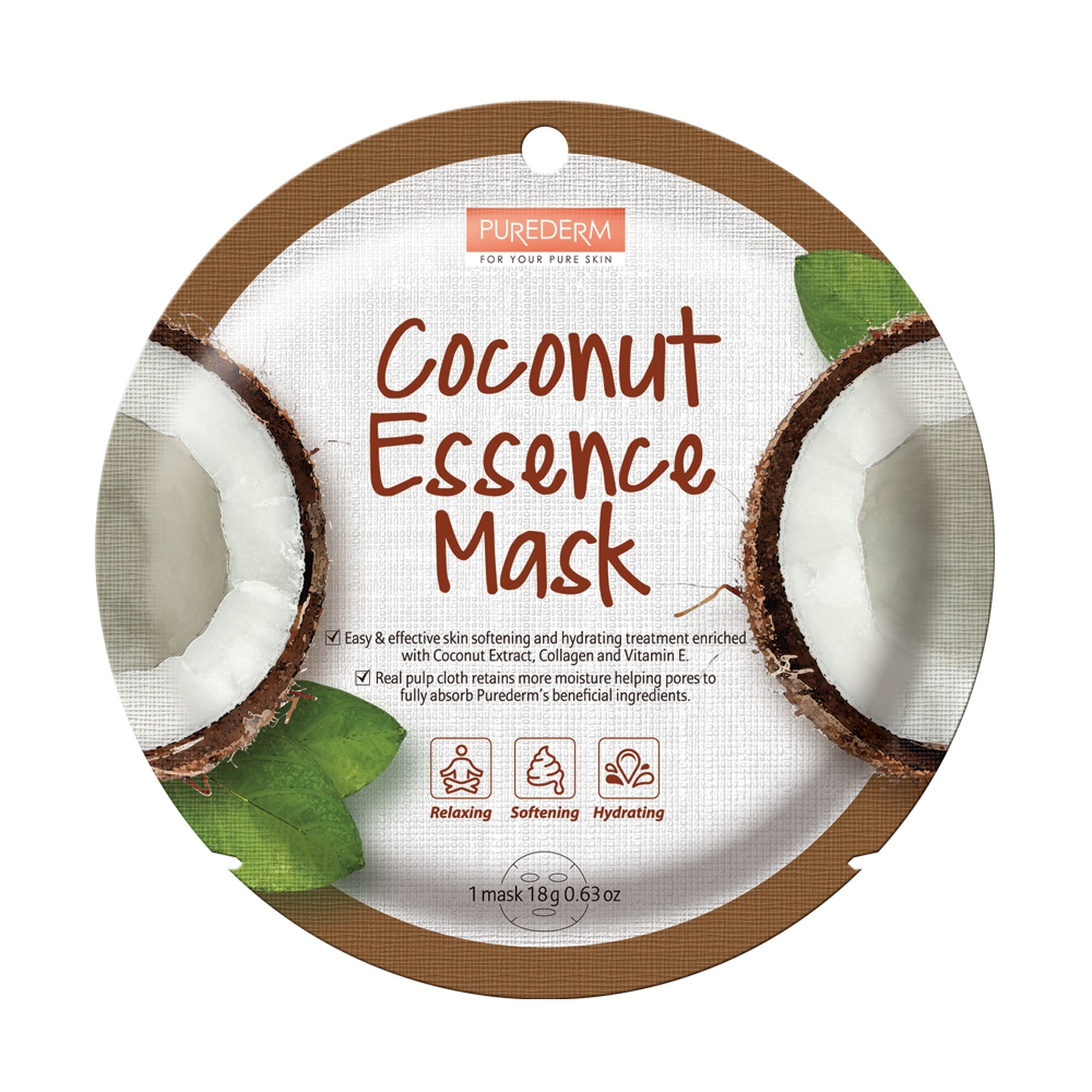 18 G PUREDERM Face Mask Masca de fata tip servetel-Coconut Essence 1 of 1 Masca de fata tip servetel-Coconut Essence