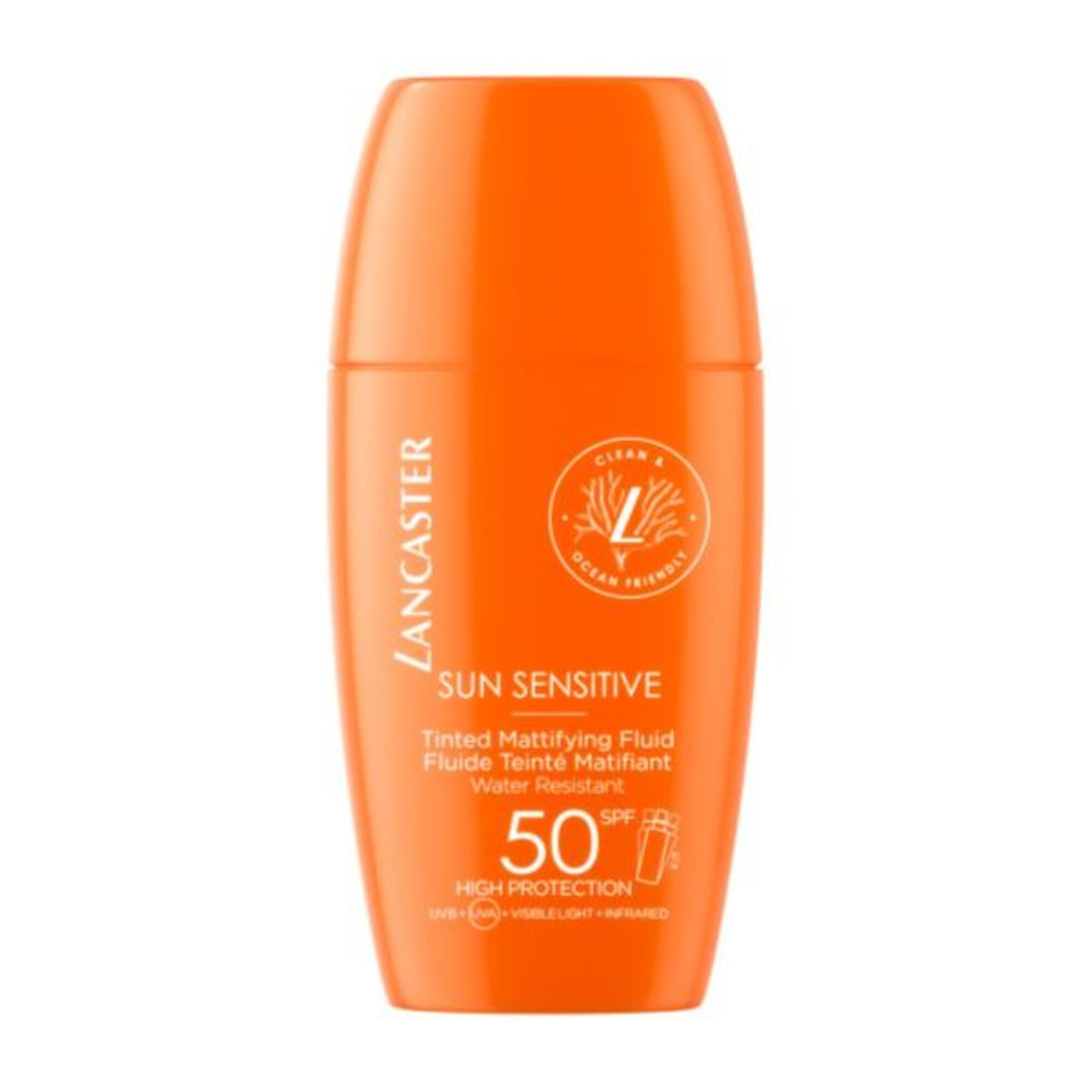 30 ML Lancaster SUN BEAUTY Crema lejera matifinata cu protectie solara Sun Sensitive SPF 50  Crema lejera matifinata cu protectie solara Sun Sensitive SPF 50