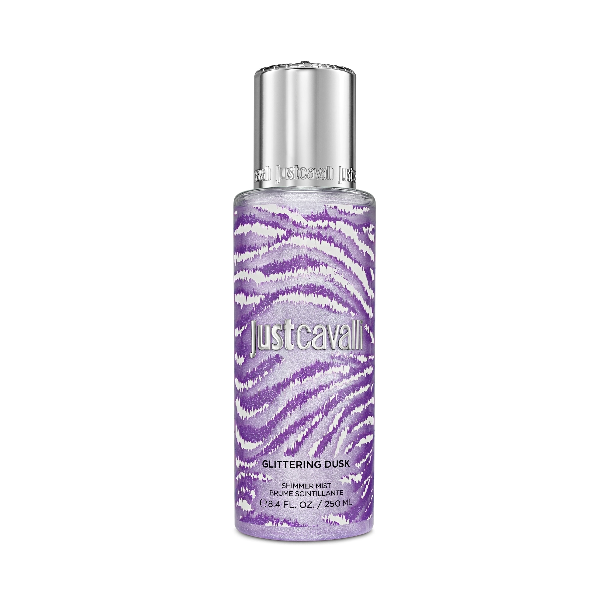 250 ML Roberto Cavalli JUST CAVALLI Mist stralucitor pentru par si corp Glittering Dusk  Mist stralucitor pentru par si corp Glittering Dusk
