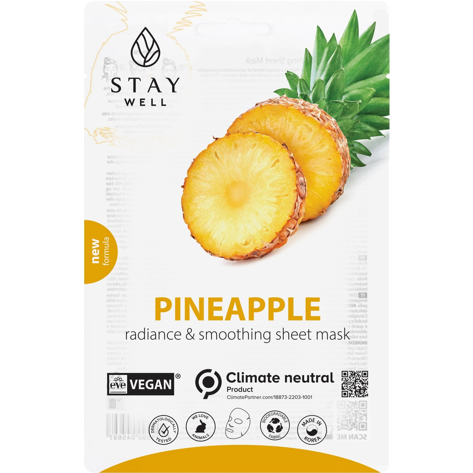 20 G STAY WELL Face Mask Masca de fata tip servetel-Pineapple 1 of 2 Masca de fata tip servetel-Pineapple