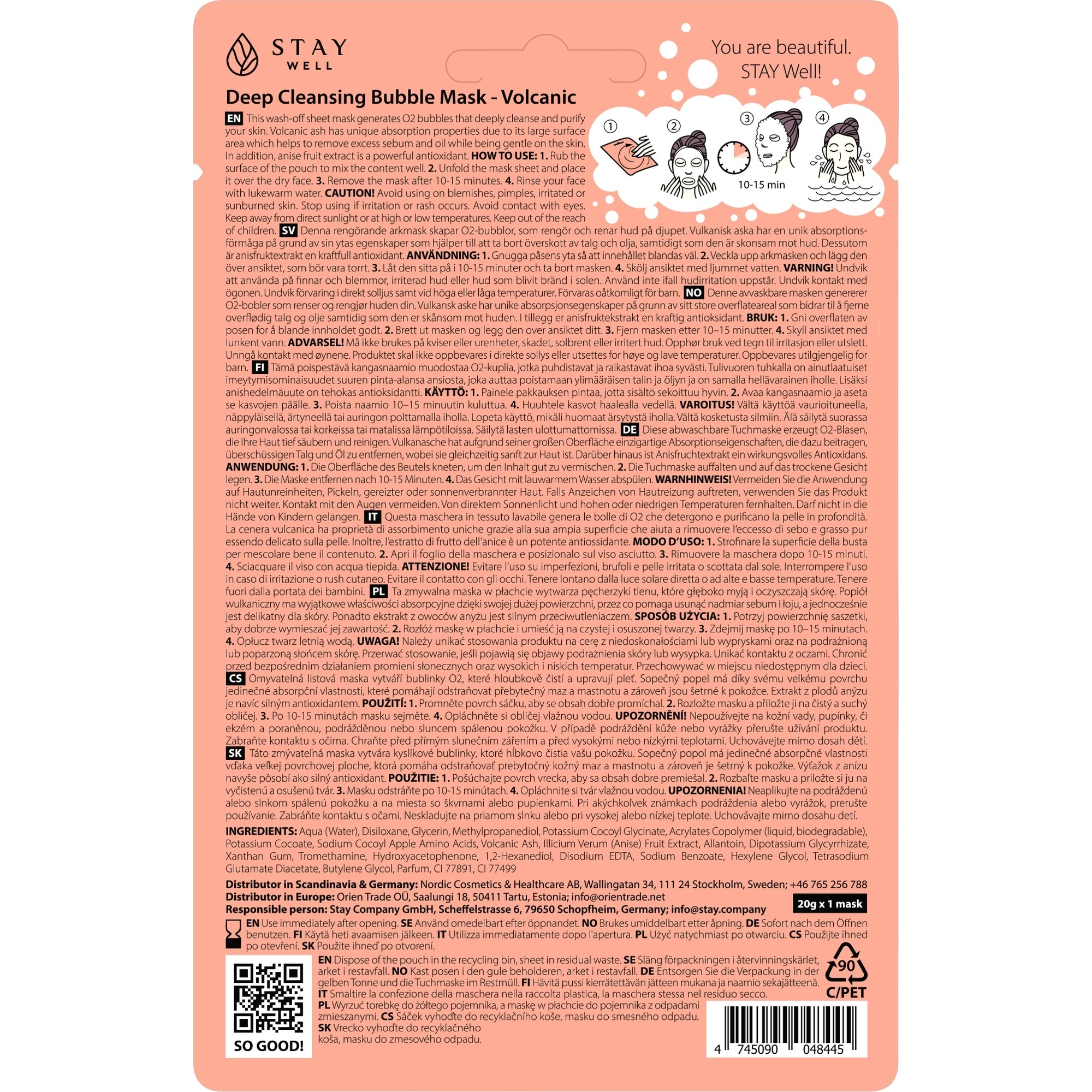 20 G STAY WELL Face Mask Masca de fata tip servetel-Bubble Mask Volcanic 2 of 2 Masca de fata tip servetel-Bubble Mask Volcanic