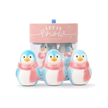 3X100 G Somerset CHRISTMAS Set sare de baie Let it Snow Bath Fizzers Penguins 1 of 2