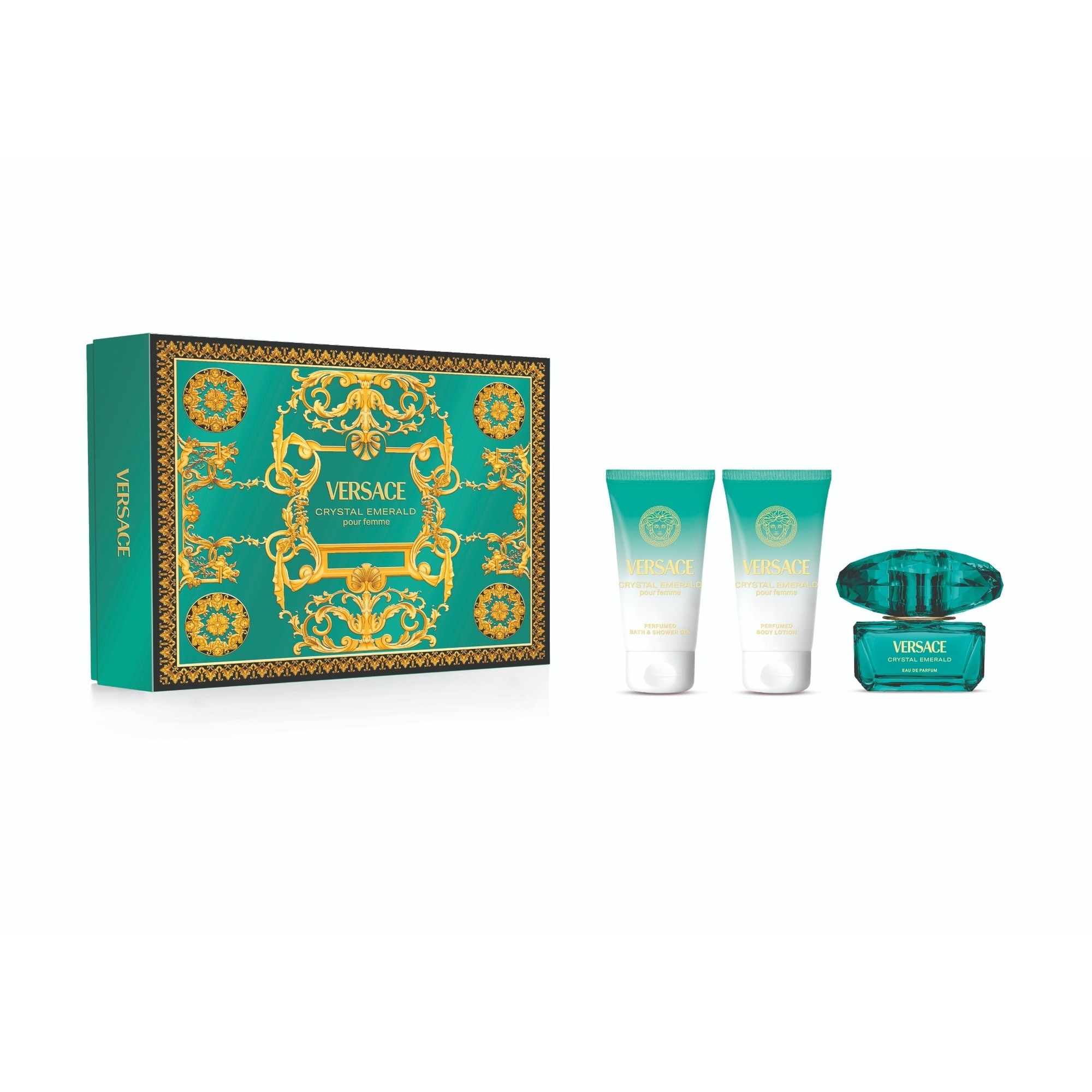50+50+50 ML Versace Crystal Emerald Set Crystal Emerald Apa de Parfum 1 of 1 Set Crystal Emerald Apa de Parfum