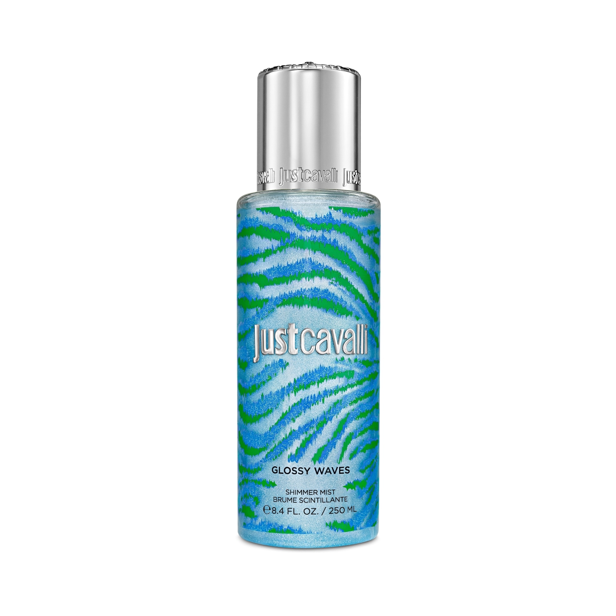 250 ML Roberto Cavalli JUST CAVALLI Mist stralucitor pentru par si corp Glossy Waves 1 of 1 Mist stralucitor pentru par si corp Glossy Waves