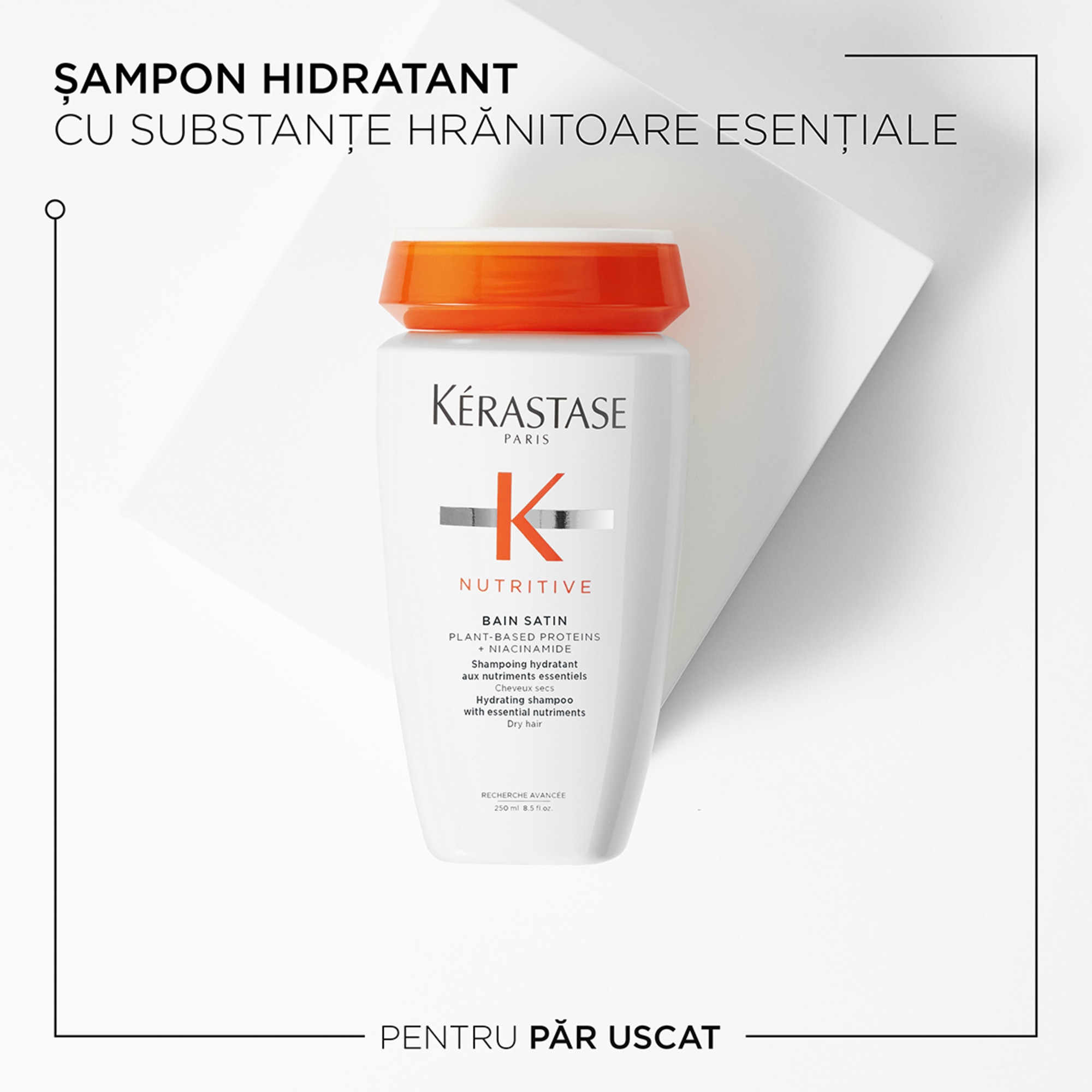 Sampon hidratant pentru par uscat Bain Satin