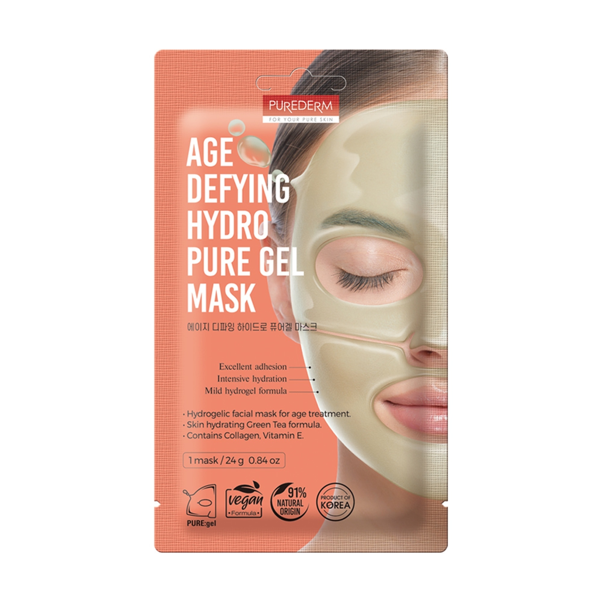 24 G PUREDERM Face Mask Masca de fata tip servetel-Age Defying Hydro Pure Gel 1 of 2 Masca de fata tip servetel-Age Defying Hydro Pure Gel