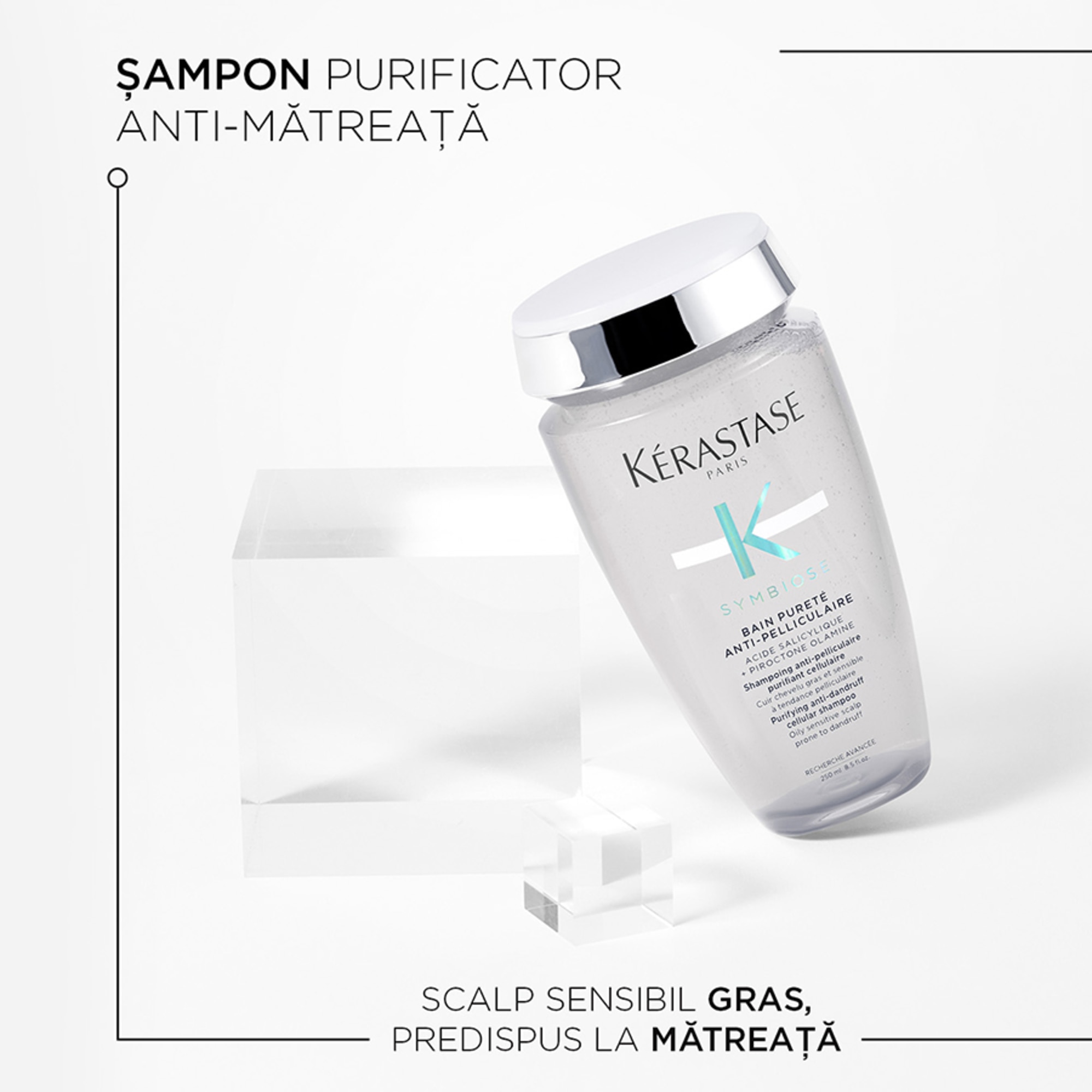 Sampon anti matreata purificator pentru scalp gras Anti Pelliculaire