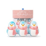 3X100 G Somerset CHRISTMAS Set sare de baie Let it Snow Bath Fizzers Penguins  1 of 2 