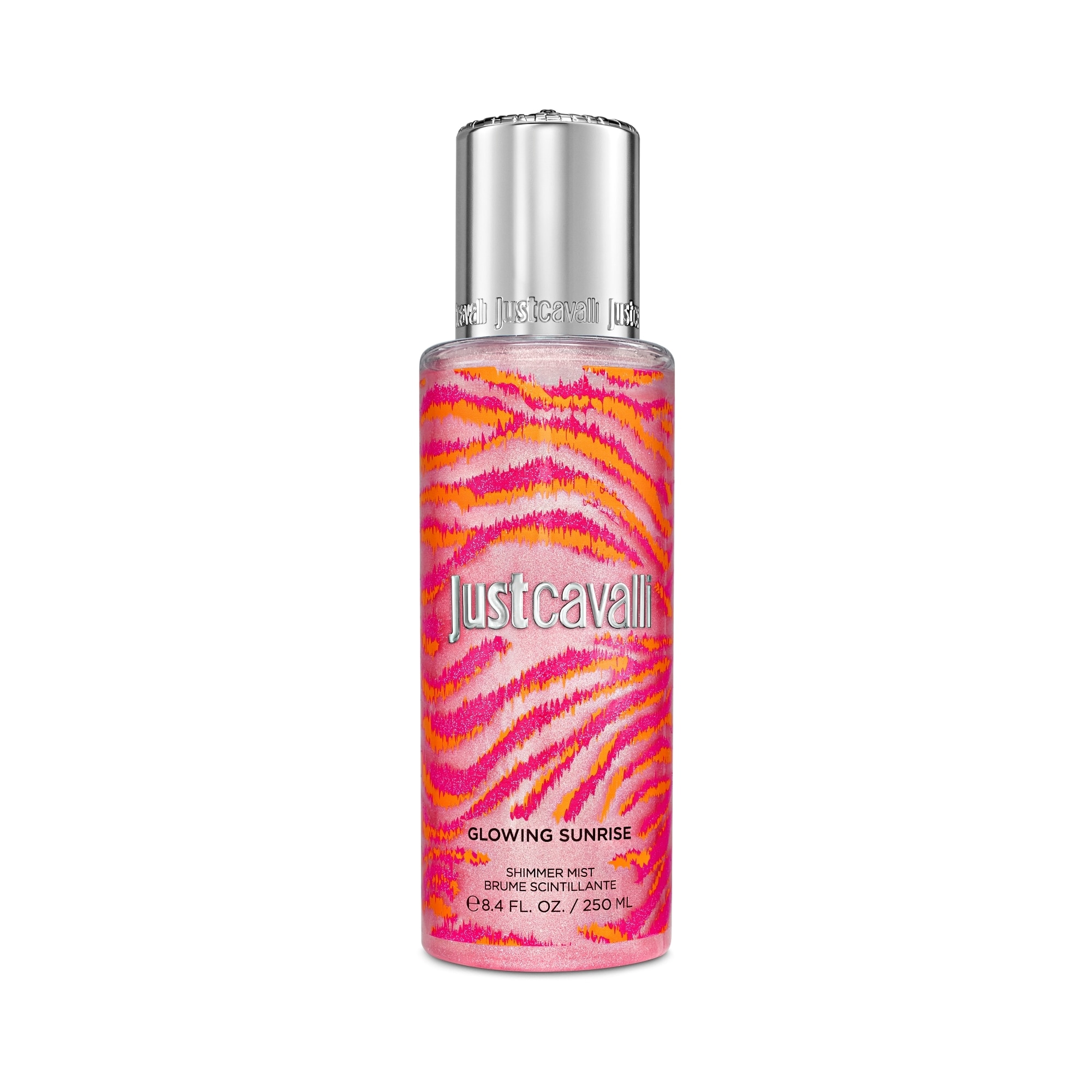 250 ML Roberto Cavalli JUST CAVALLI Mist stralucitor pentru par si corp Glowing Sunrise 1 of 1 Mist stralucitor pentru par si corp Glowing Sunrise