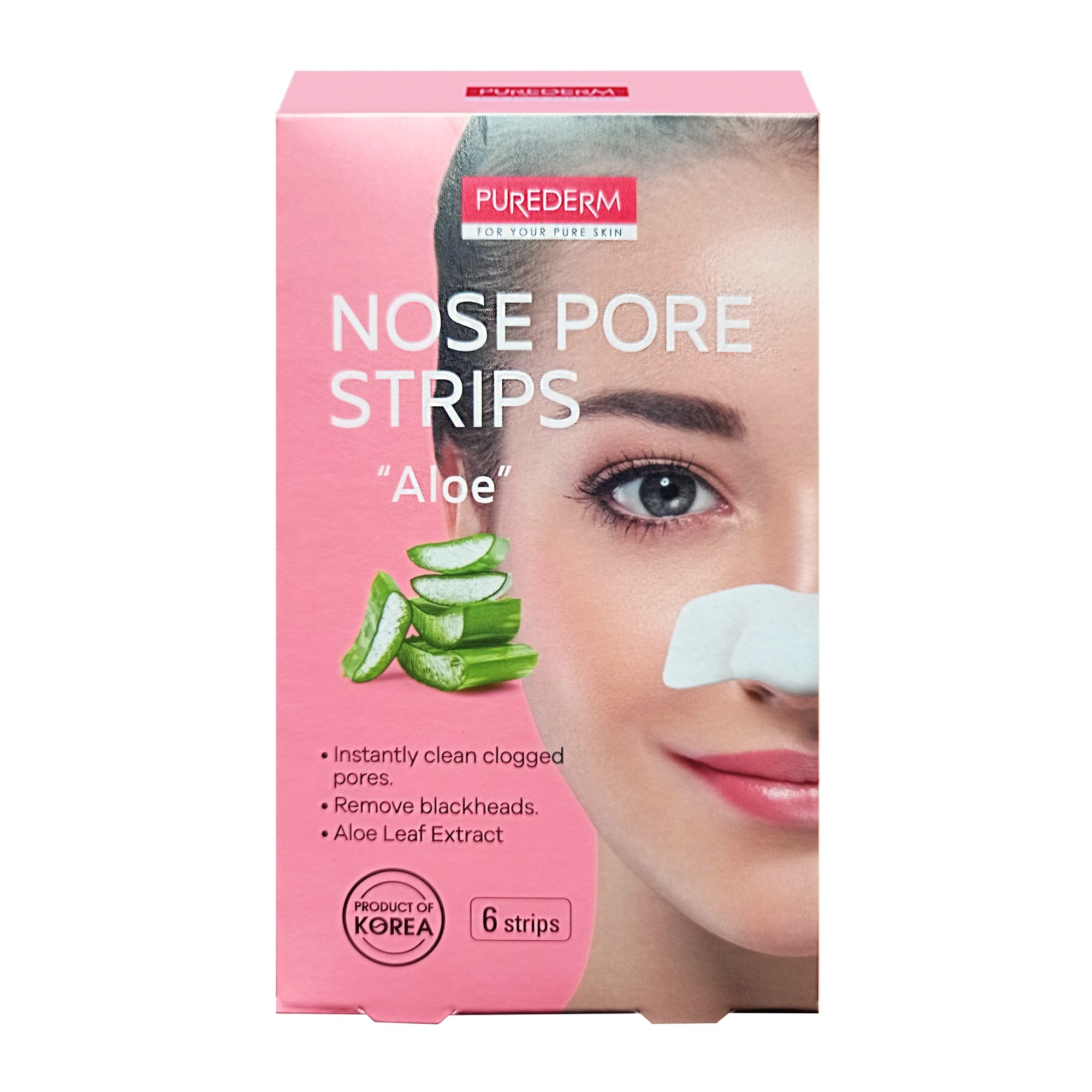 6 BUCATI PUREDERM Nose Strips Benzi pentru nas-Pore Strips Aloe 1 of 1 Benzi pentru nas-Pore Strips Aloe