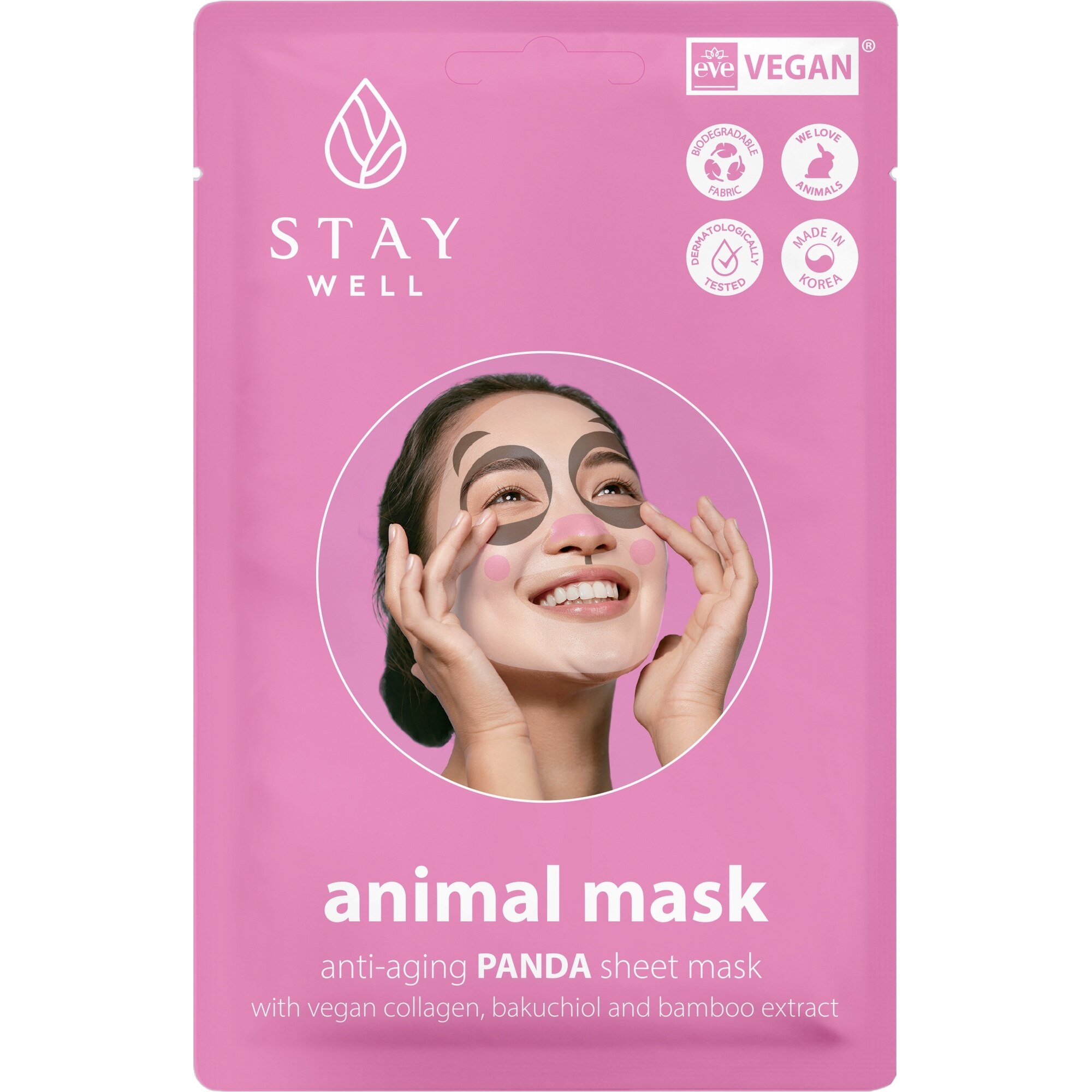 20 G STAY WELL Face Mask Masca de fata tip servetel-Panda 1 of 2