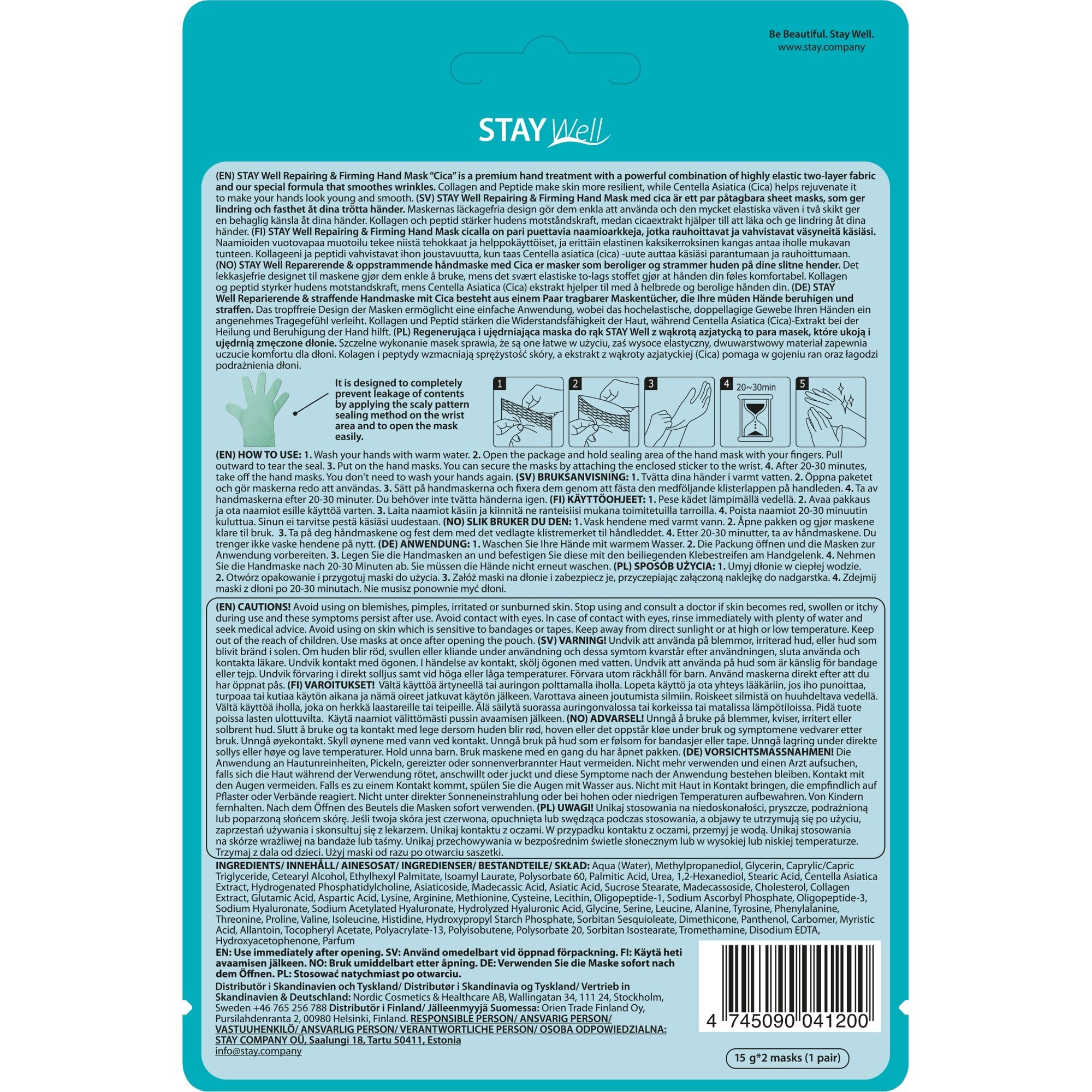 15 G STAY WELL Hand Mask Masca de maini Repairing & Firming  1 of 2 