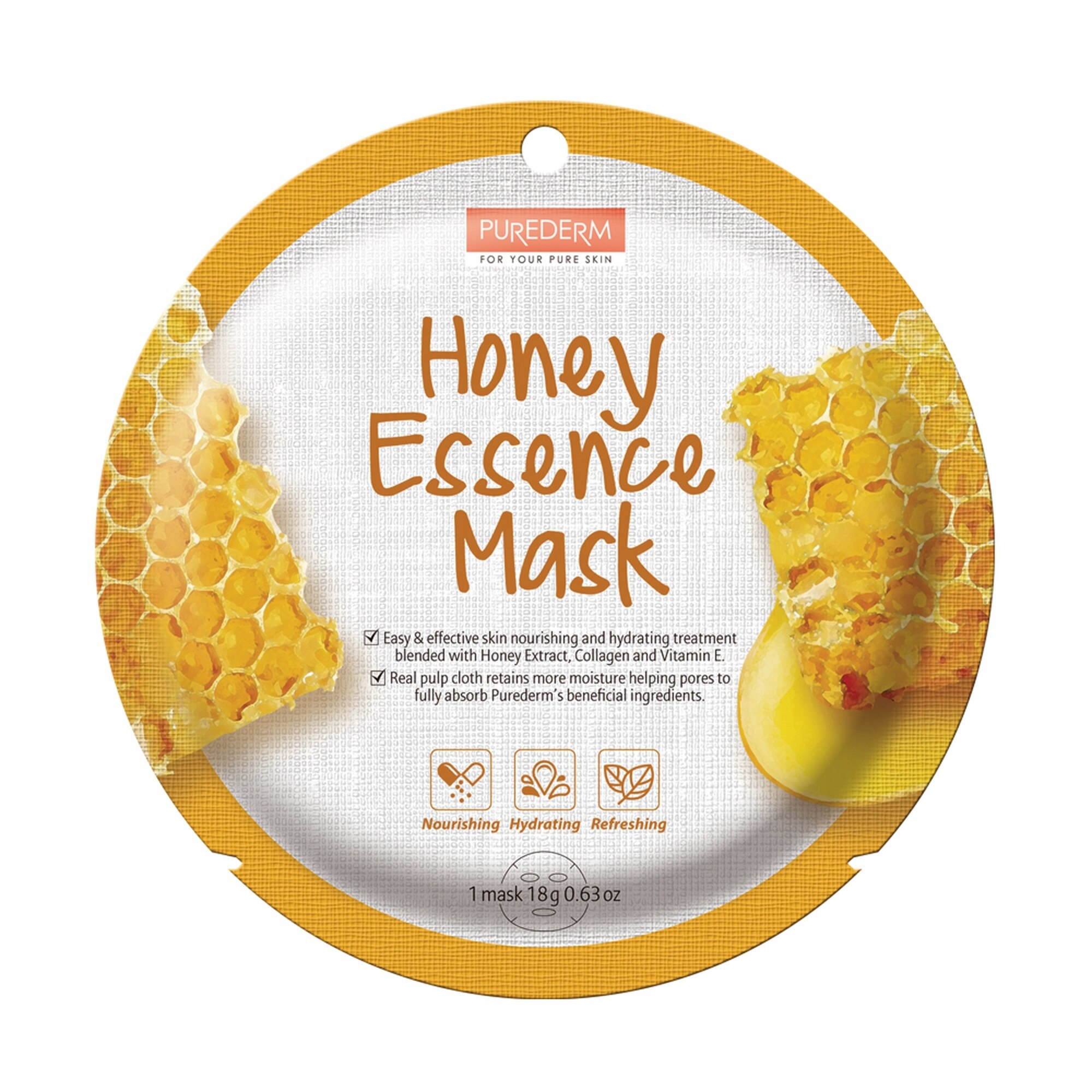18 G PUREDERM Face Mask Masca de fata tip servetel-Honey Essence 1 of 1