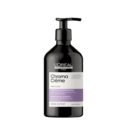 500 ML L'OREAL PROFESSIONNEL CHROMA CREME Sampon neutralizator reflexe galbene Purple Dyes  1 of 3 