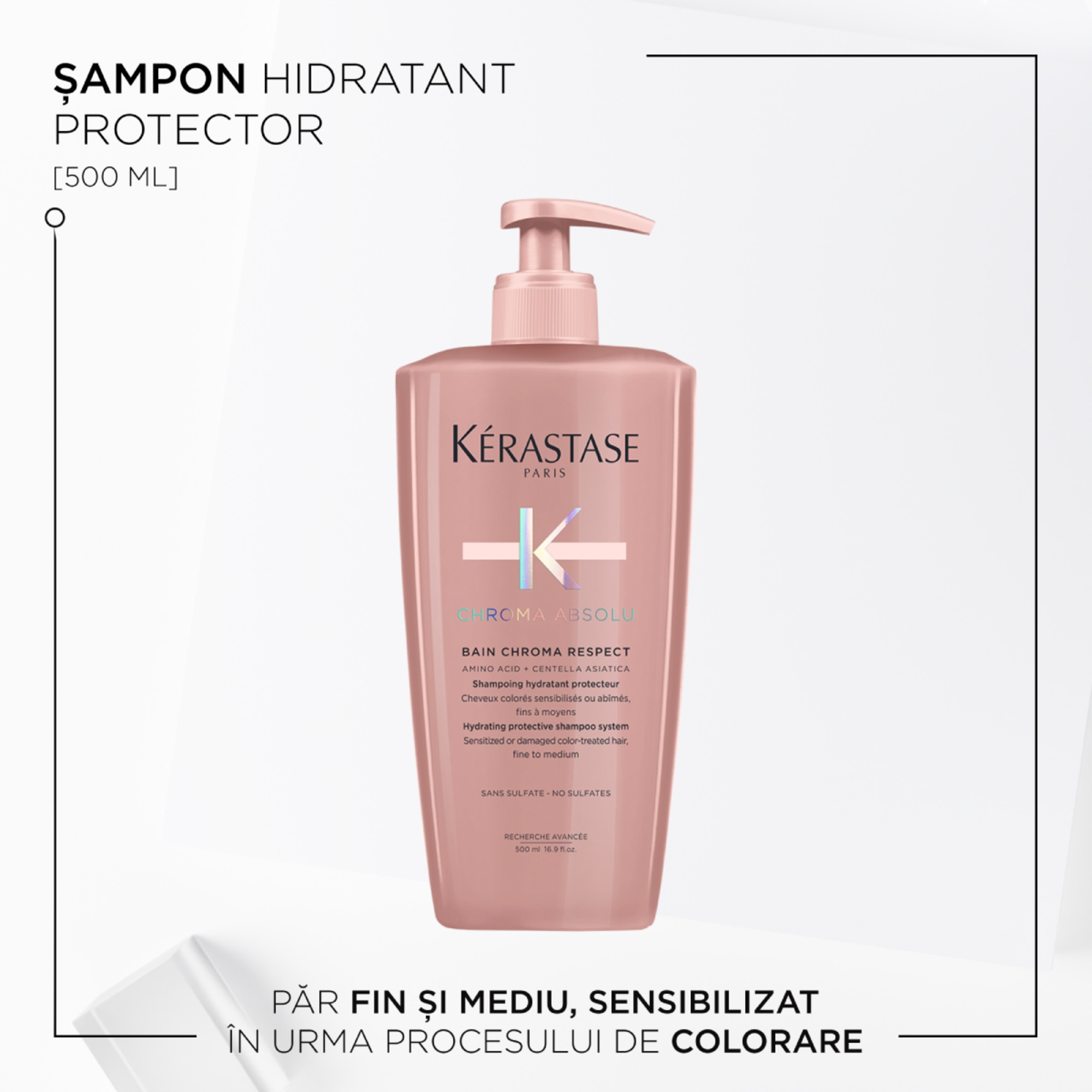 Sampon hidratant protector pentru par vopsit Bain Chroma Respect