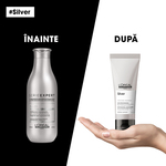 200 ML L'OREAL PROFESSIONNEL SILVER Balsam de neutralizare si stralucire pentru parul gri si alb Serie Expert  2 of 3 Balsam de neutralizare si stralucire pentru parul gri si alb Serie Expert