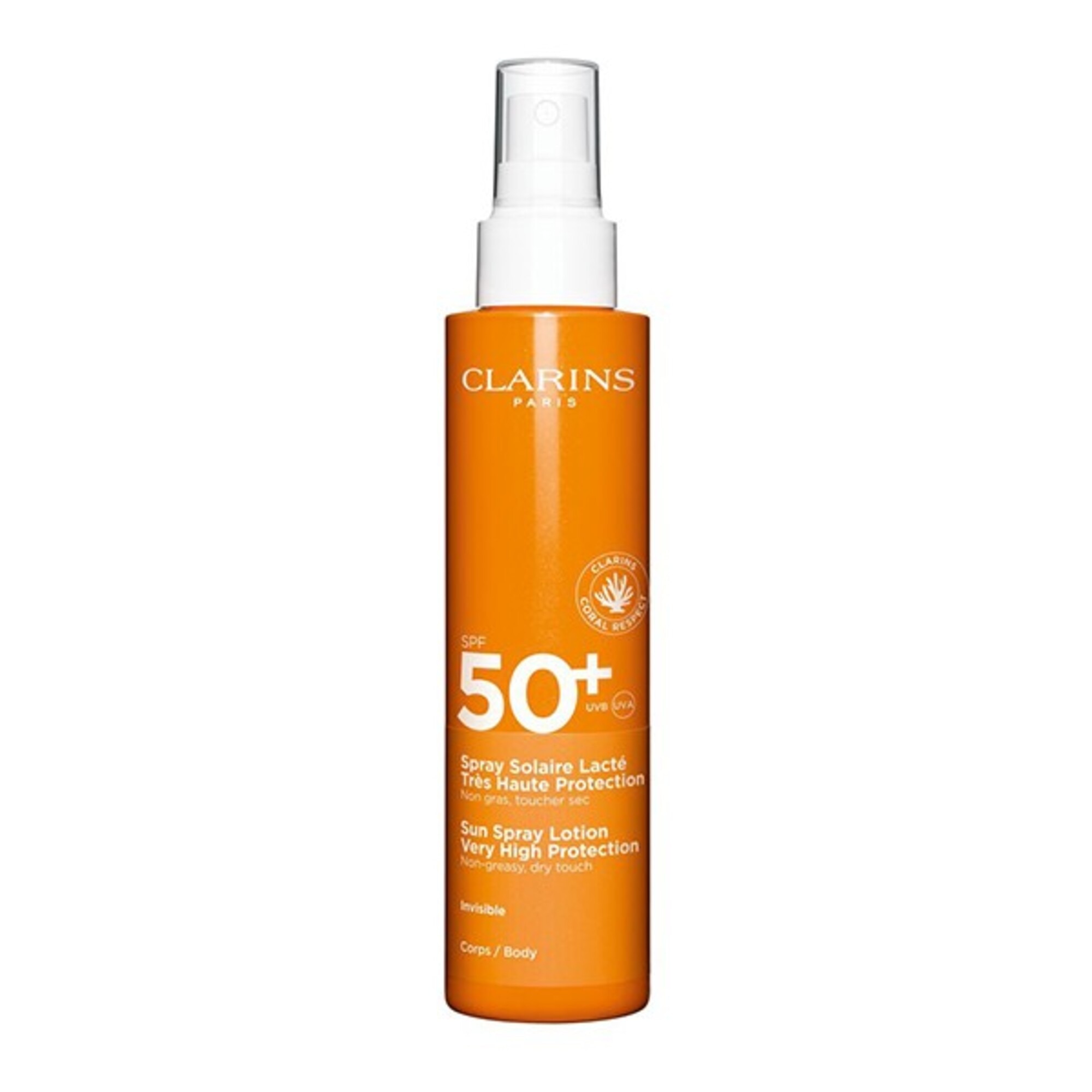 150 ML Clarins SUN CARE Lotiune spray protectie solara de corp cu SPF 50  Lotiune spray protectie solara de corp cu SPF 50