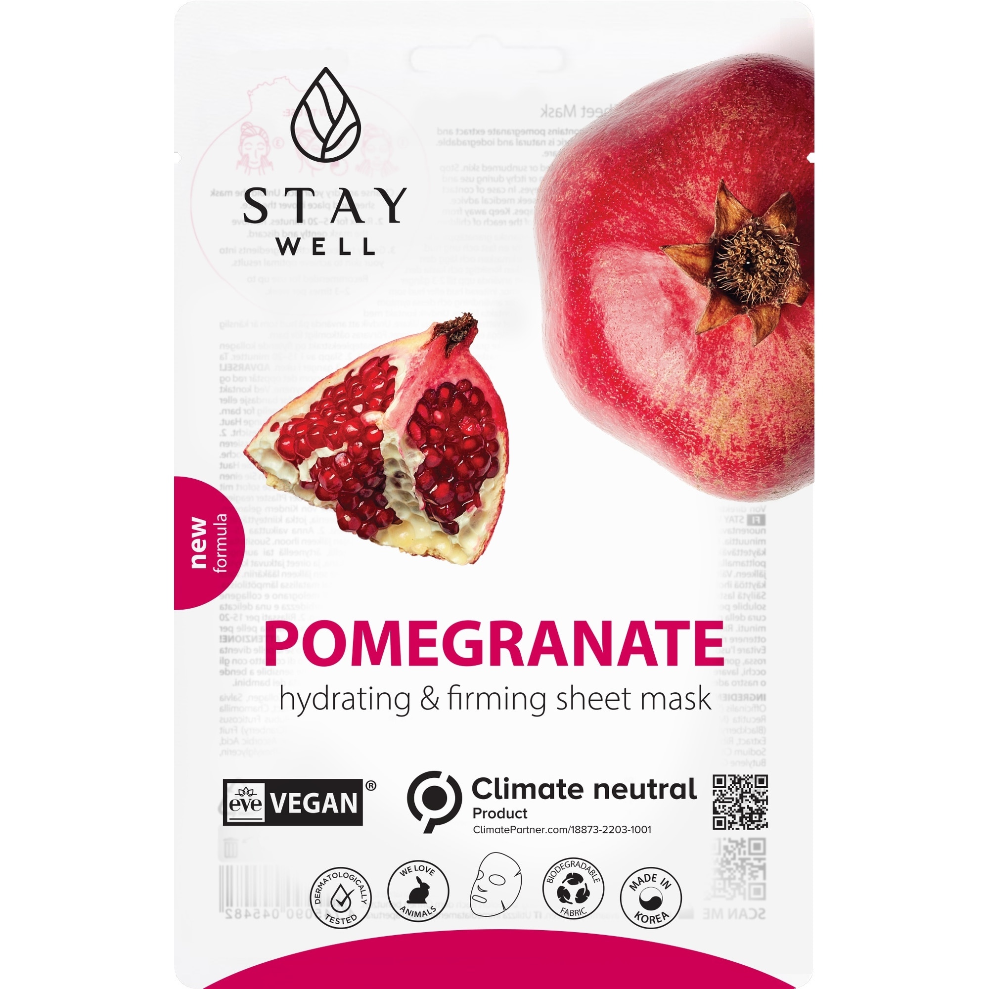 20 G STAY WELL Face Mask Masca de fata tip servetel-Pomegranate 1 of 2 Masca de fata tip servetel-Pomegranate