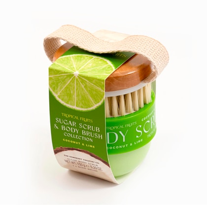 150 G Somerset Tropical Fruits Set exfoliant si perie de corp Coconut Lime 1 of 1